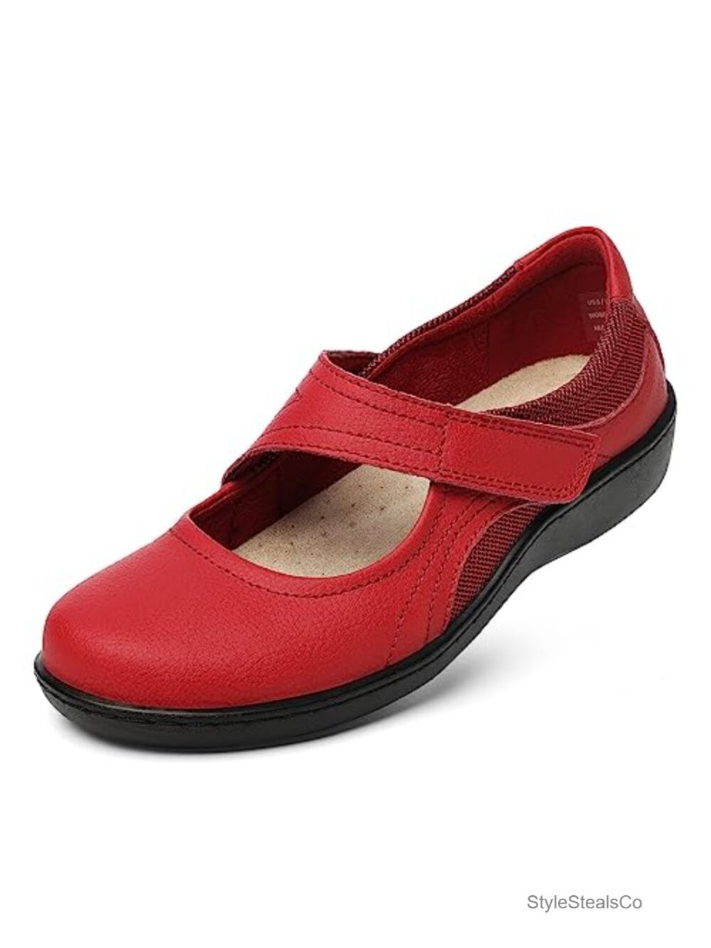Women's Classic Comfort Mary Jane Flats Leather Slip On Casual Dress Shoes
